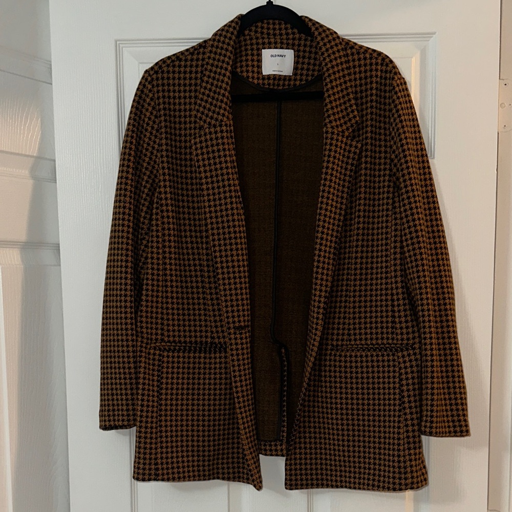 Old Navy Brown Houndstooth Blazer
